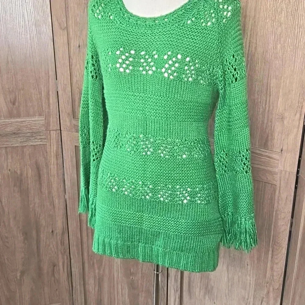 Green Women's knit Sweater mini dress
